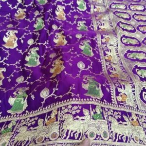 RKF Banaras Silk Saree- Purple