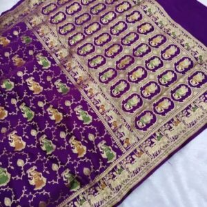 RKF Banaras Silk Saree- Purple