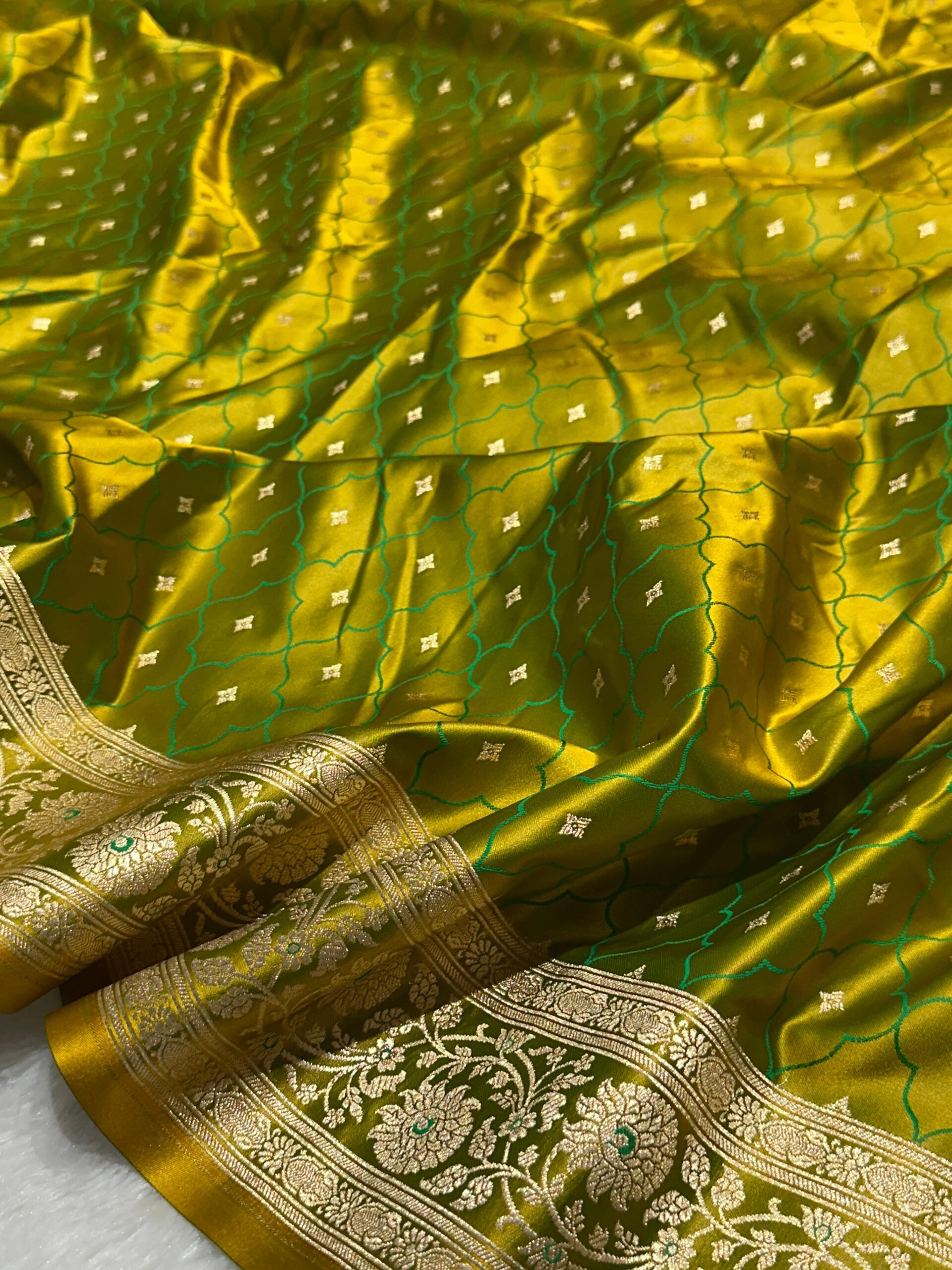 Banaras Mashru Katan Silk Saree SET 3 - Image 9