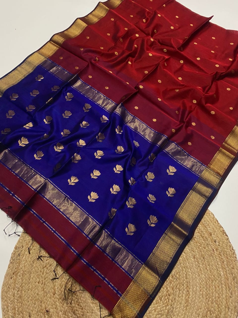 Original Maheshwari Handloom Cotton Silk Saree - Image 6