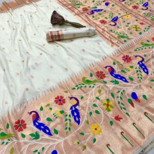 Pure Soft Kanchivaram Paithani Silk Saree