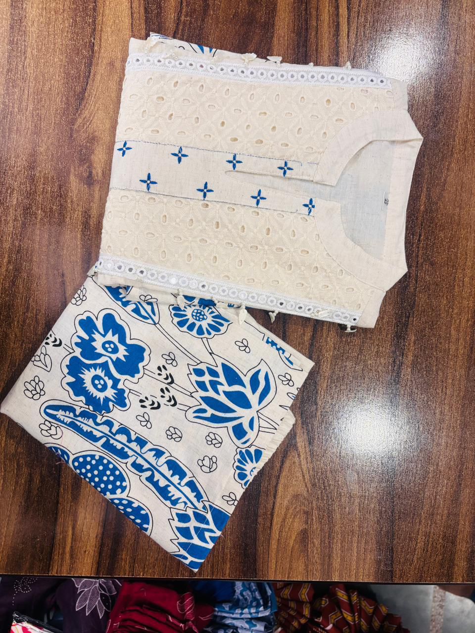 Cotton Slub Kurta & Palazzo Co‑ord Set - Image 3