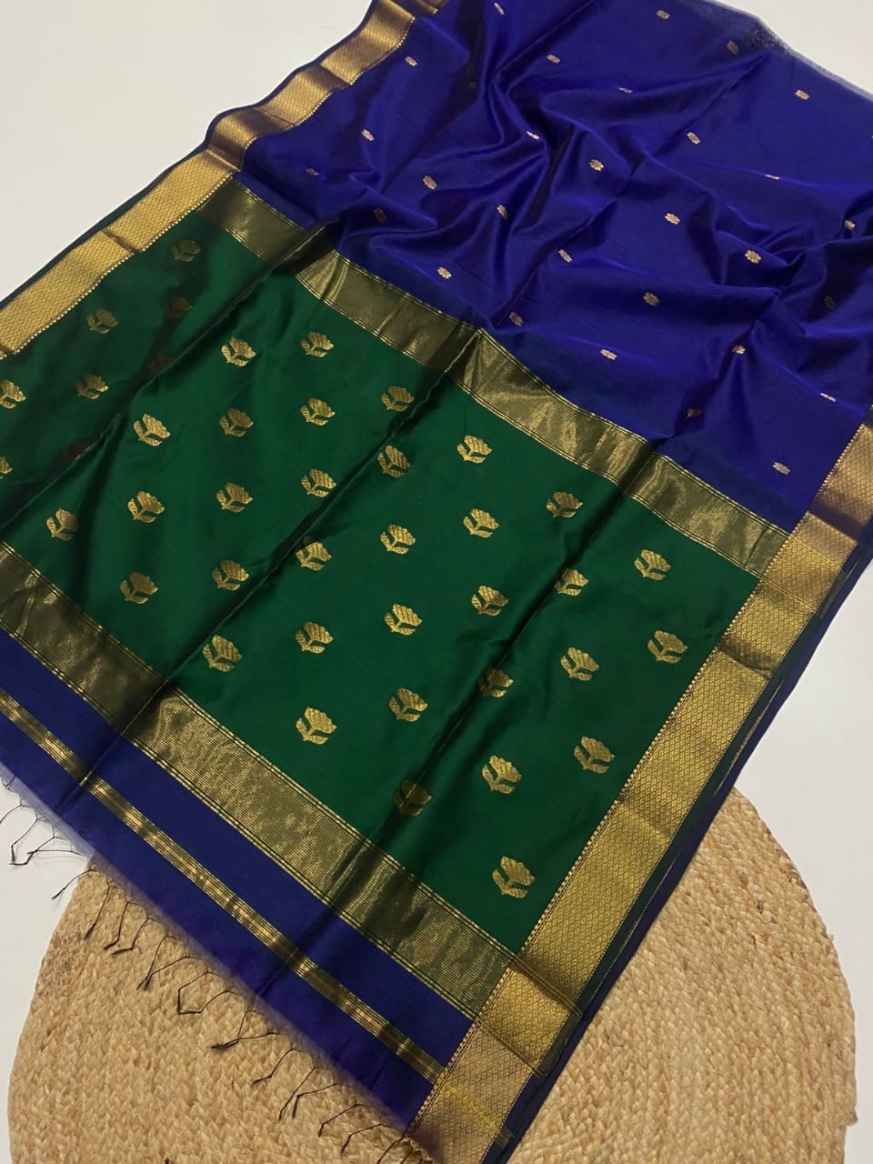 Original Maheshwari Handloom Cotton Silk Saree - Image 7