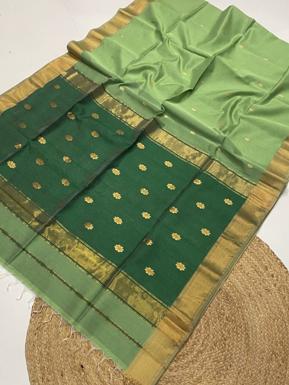 Original Maheshwari Handloom Cotton Silk Saree - Image 10