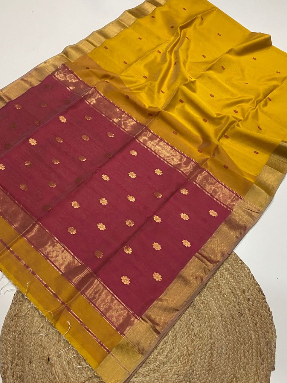 Original Maheshwari Handloom Cotton Silk Saree - Image 15